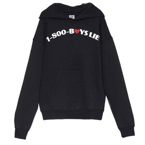 Boys Lie Navy Blue Hoodie with White and Red Print